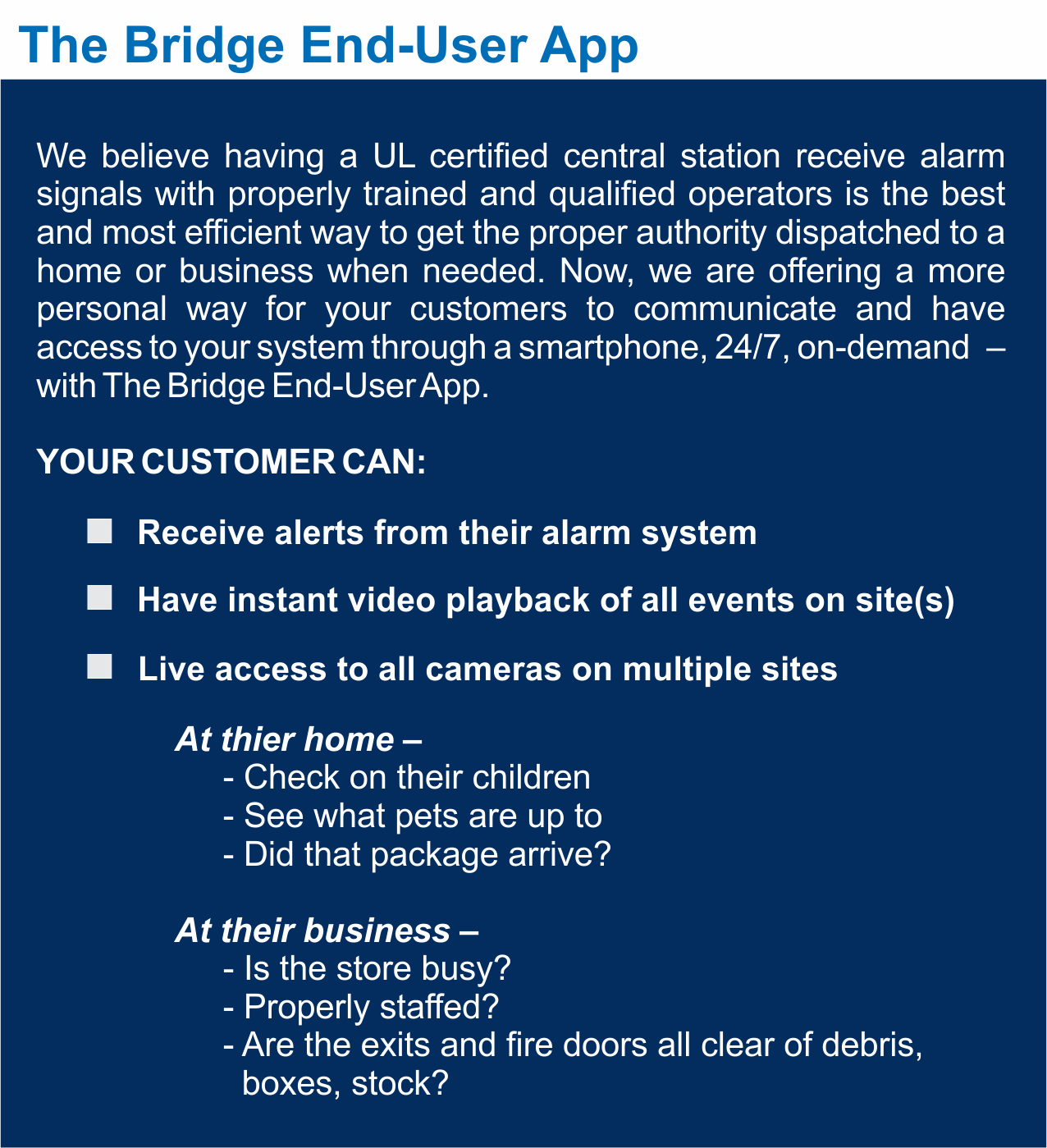 The Bridge end User App
